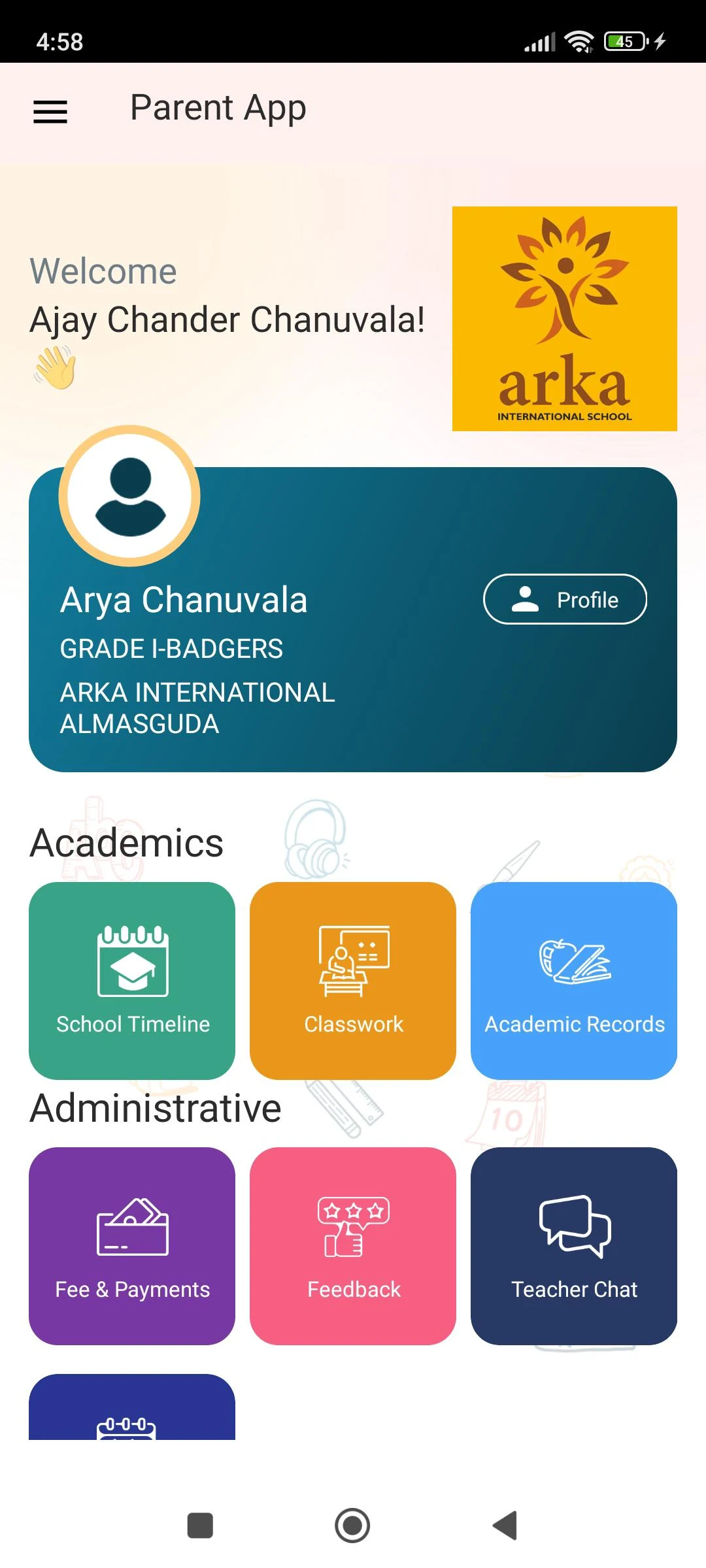 ARKA INTERNATIONAL SCHOOL screenshot